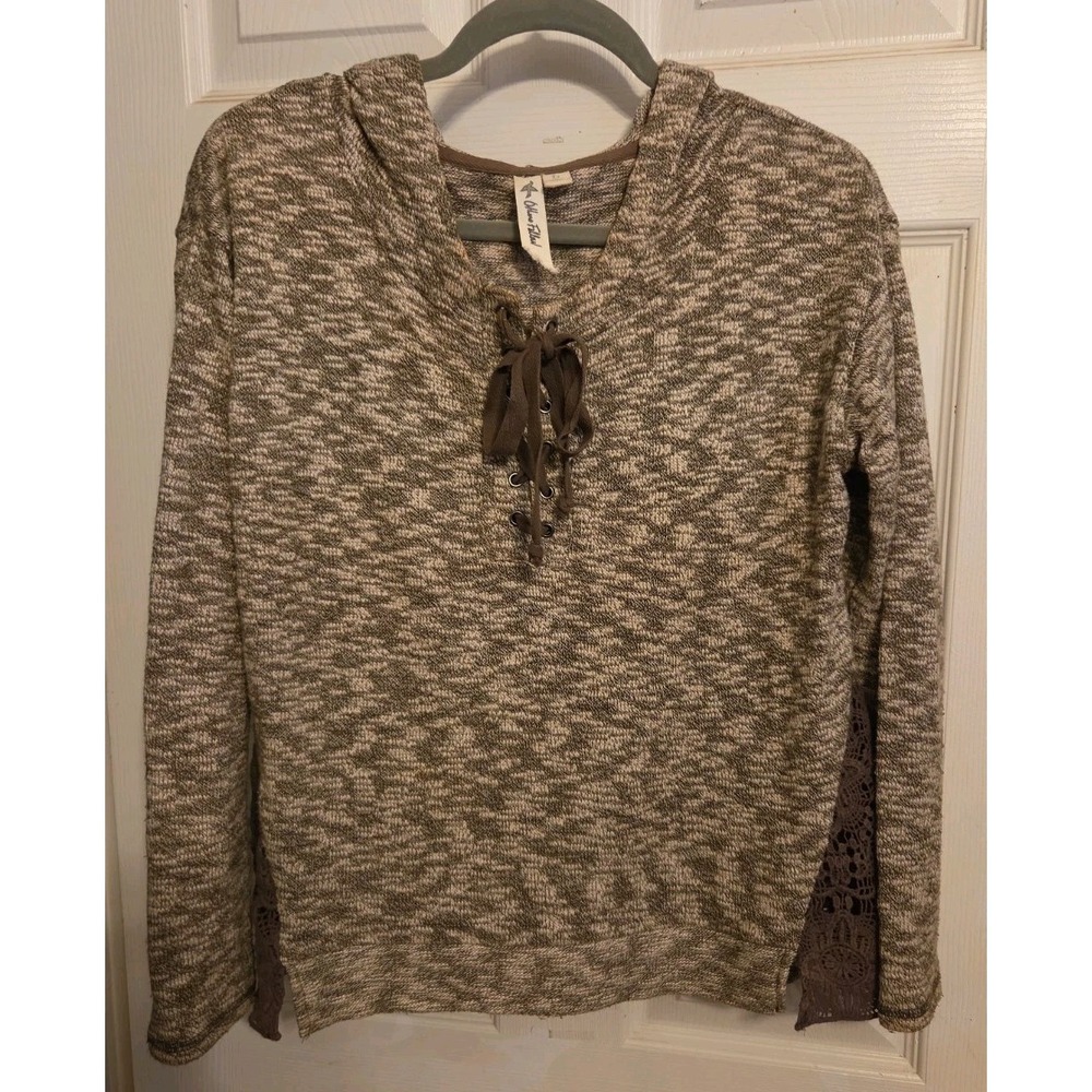 others follow Lace Up Hooded Sweater Brown Size L